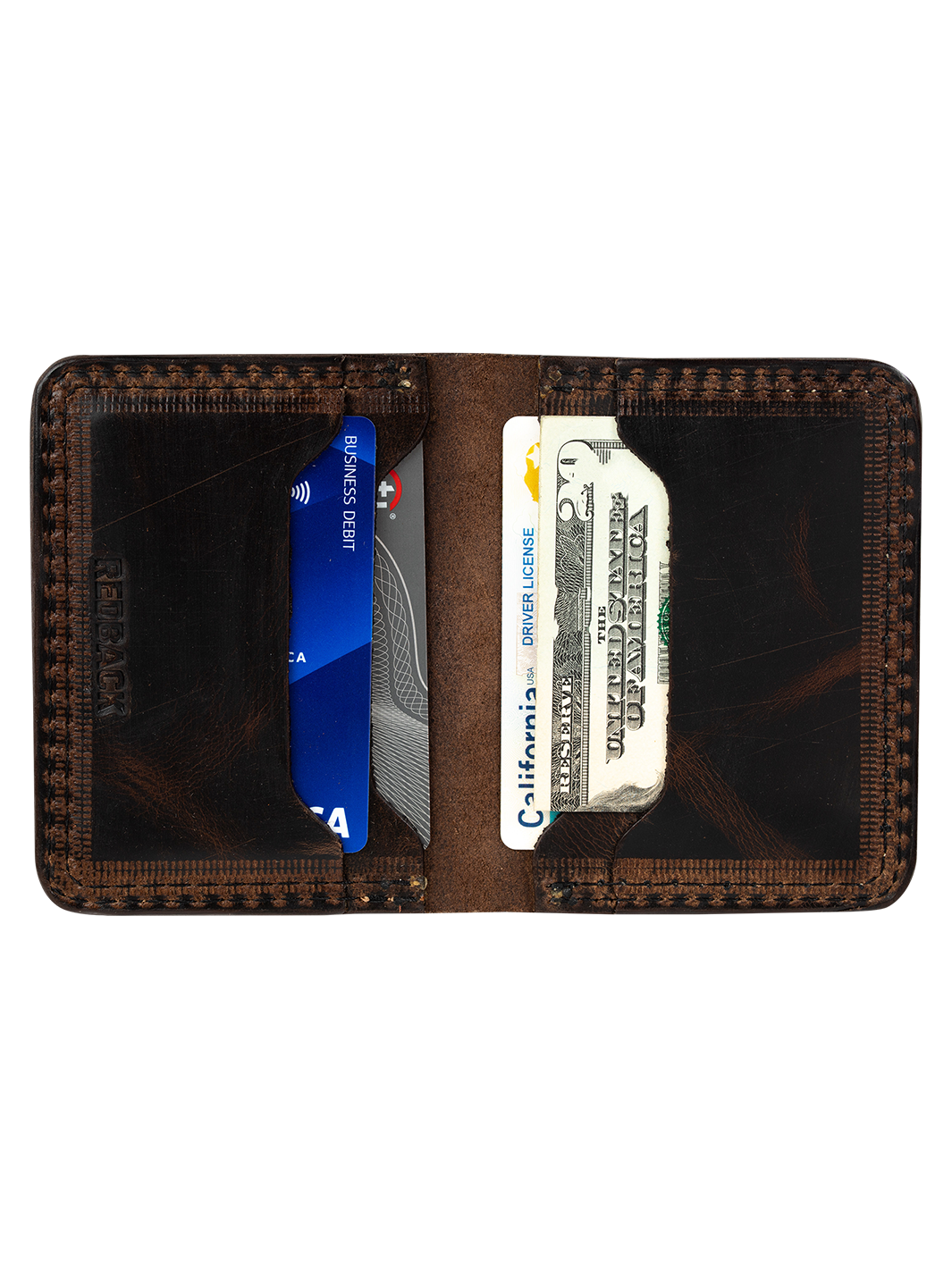 Redback 6-Card portafoglio pelle nero slim
