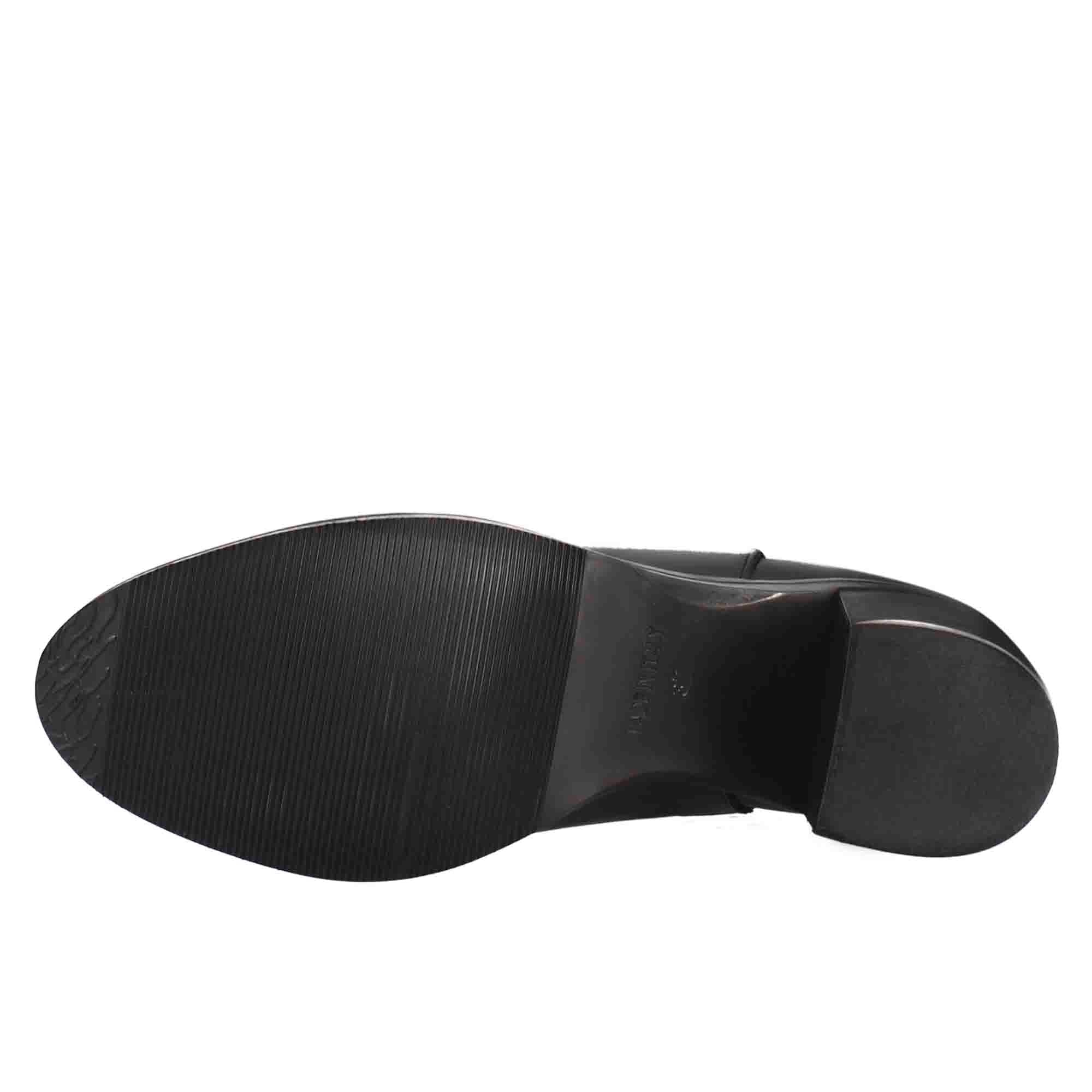 Leonardo Shoes Stivaletti donna chelsea pelle nero tacco 5 cm
