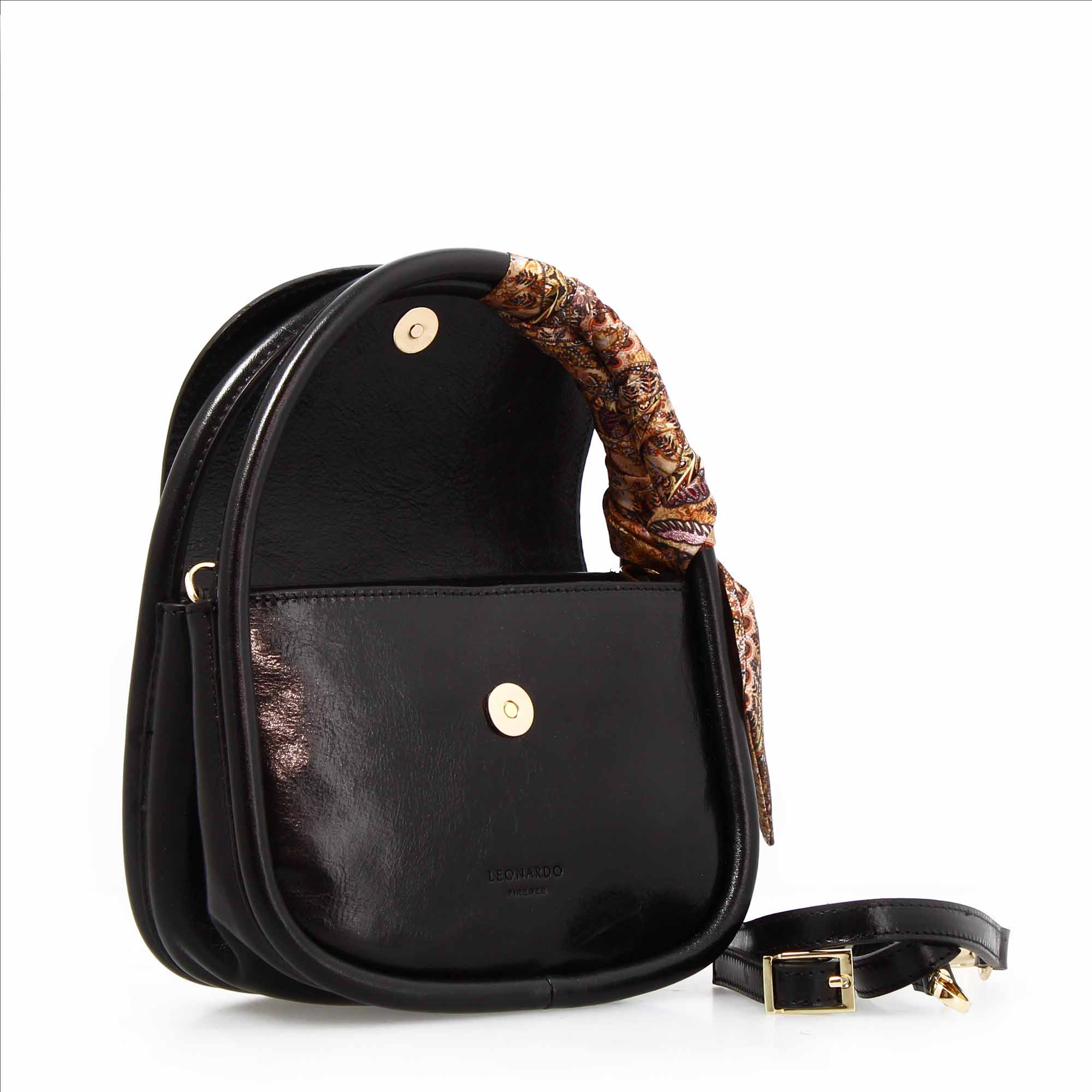 Leonardo Shoes Caterina borsa a mano pelle nera
