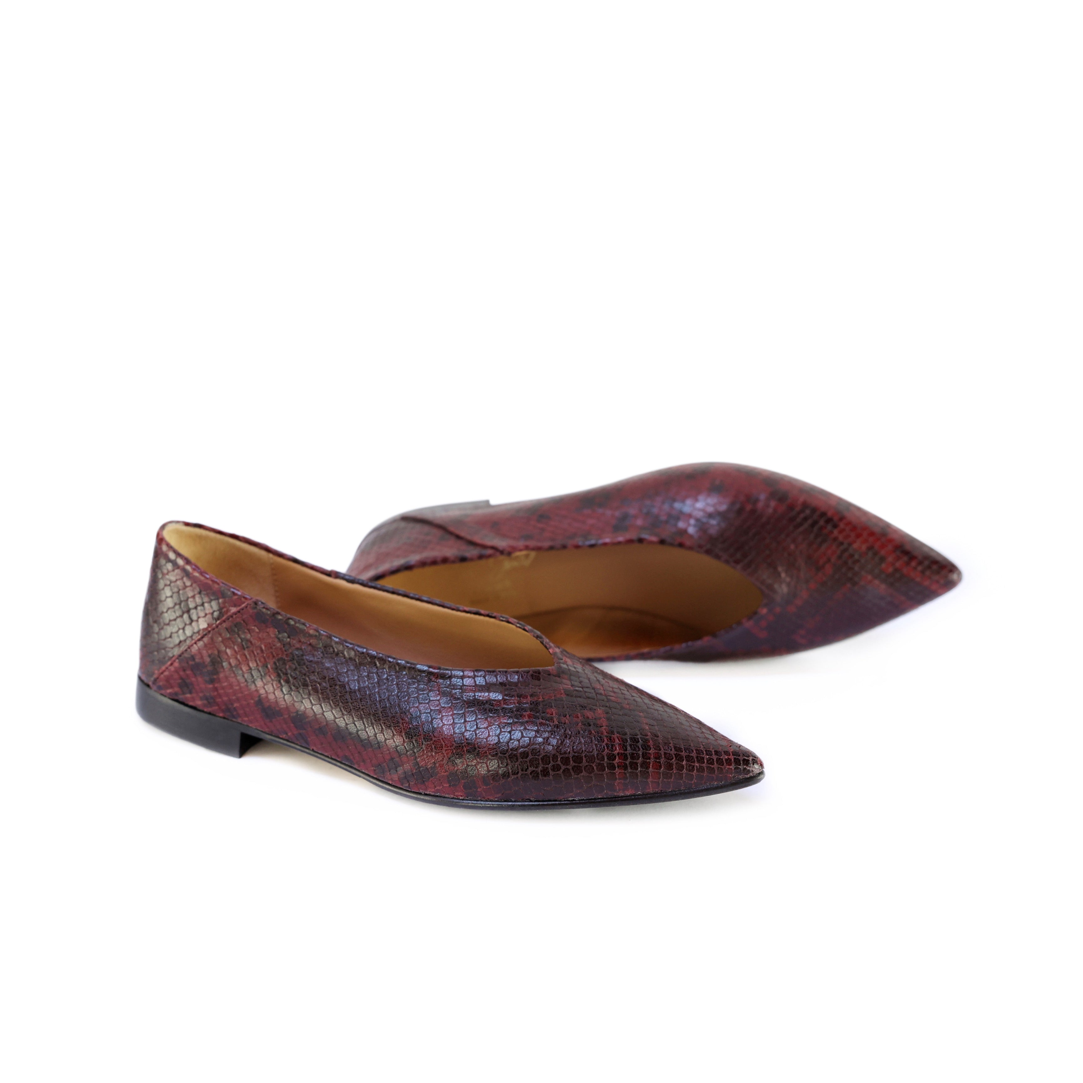 Ton Goût Nany Ballerina Donna Serpente Bordeaux