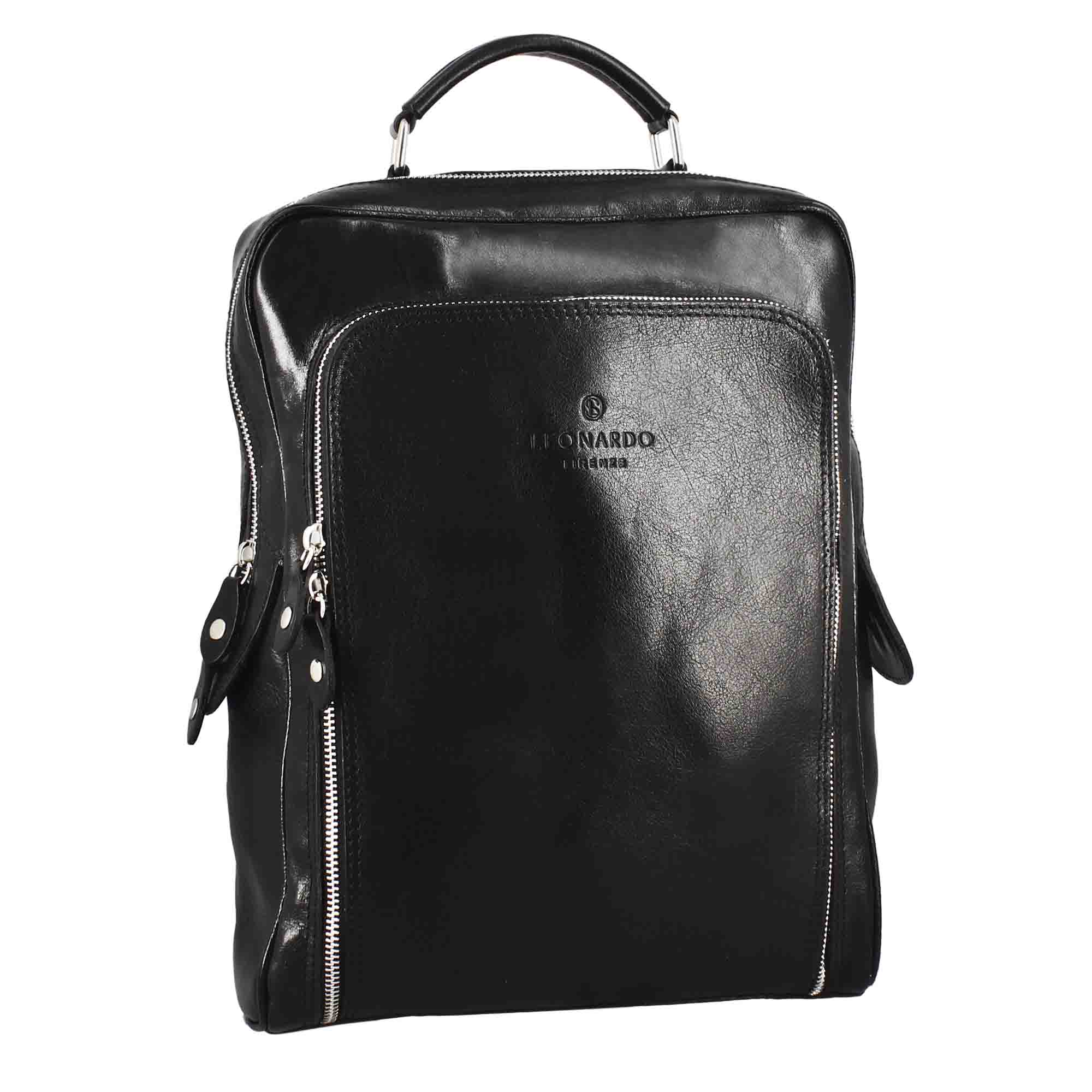 Leonardo Cosimo zaino uomo pelle nero 37 cm