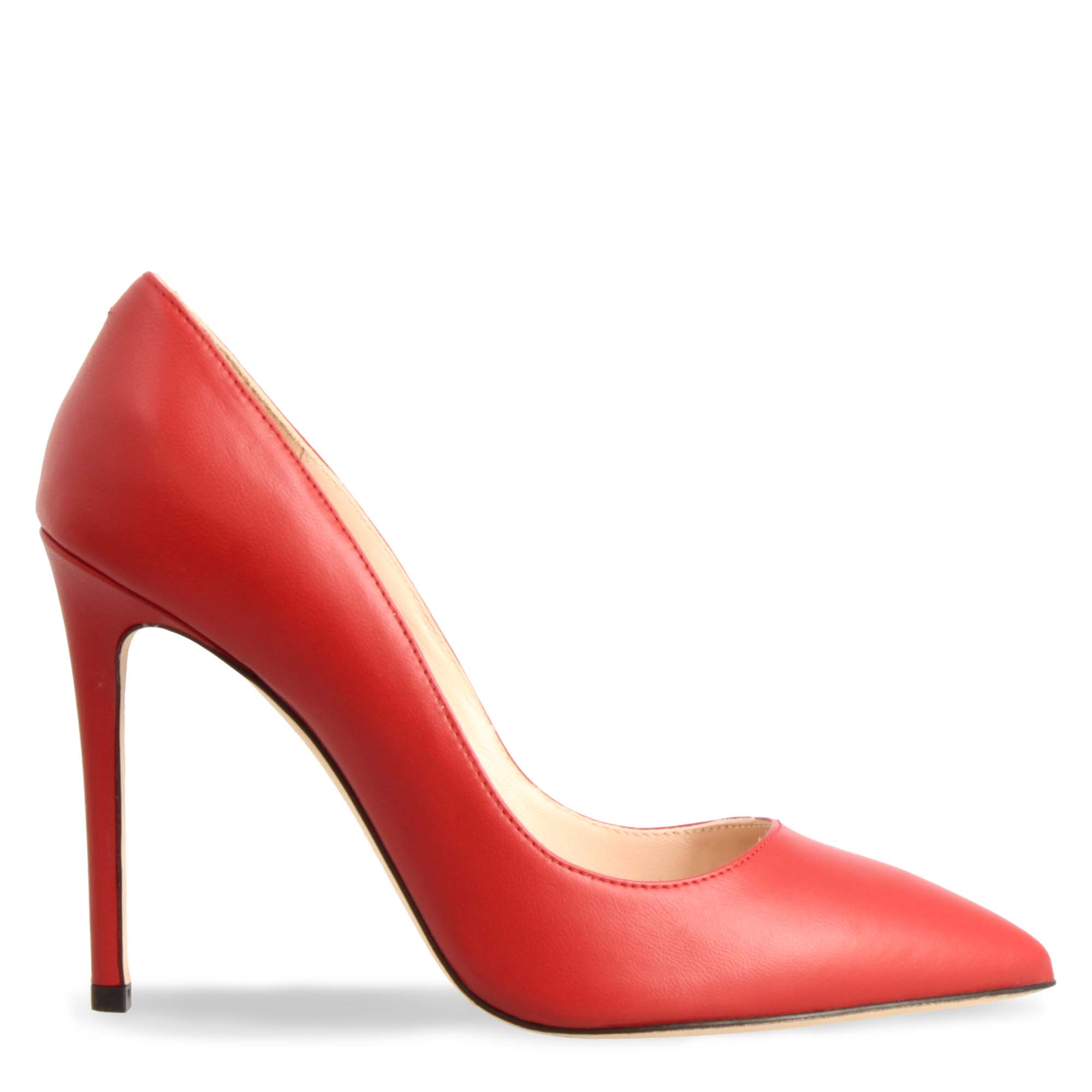 Leonardo Shoes Décolleté Donna rosso tacco 10 pelle