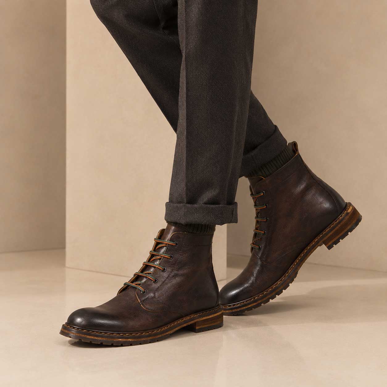 Leonardo Shoes Seneca polacchino uomo pelle marrone scuro