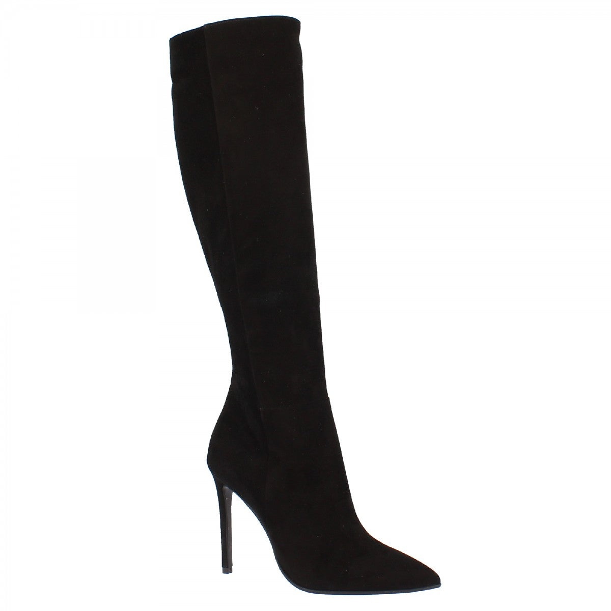 Leonardo Shoes Stivali donna camoscio nero tacco spillo 12 cm
