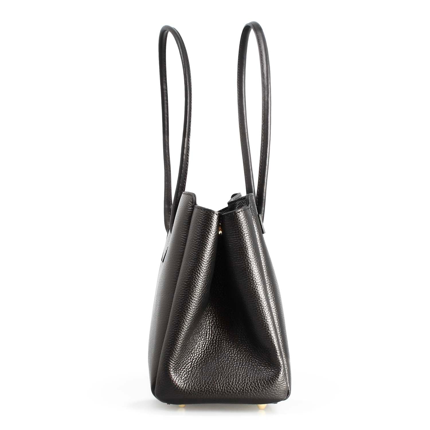 Leonardo Shoes Borsa Giulia Donna Pelle Nera Martellata