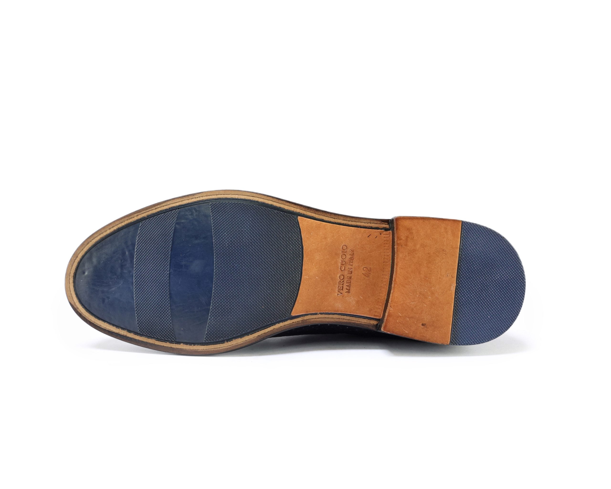 Ton Goût Tone derby uomo montone blu stampato