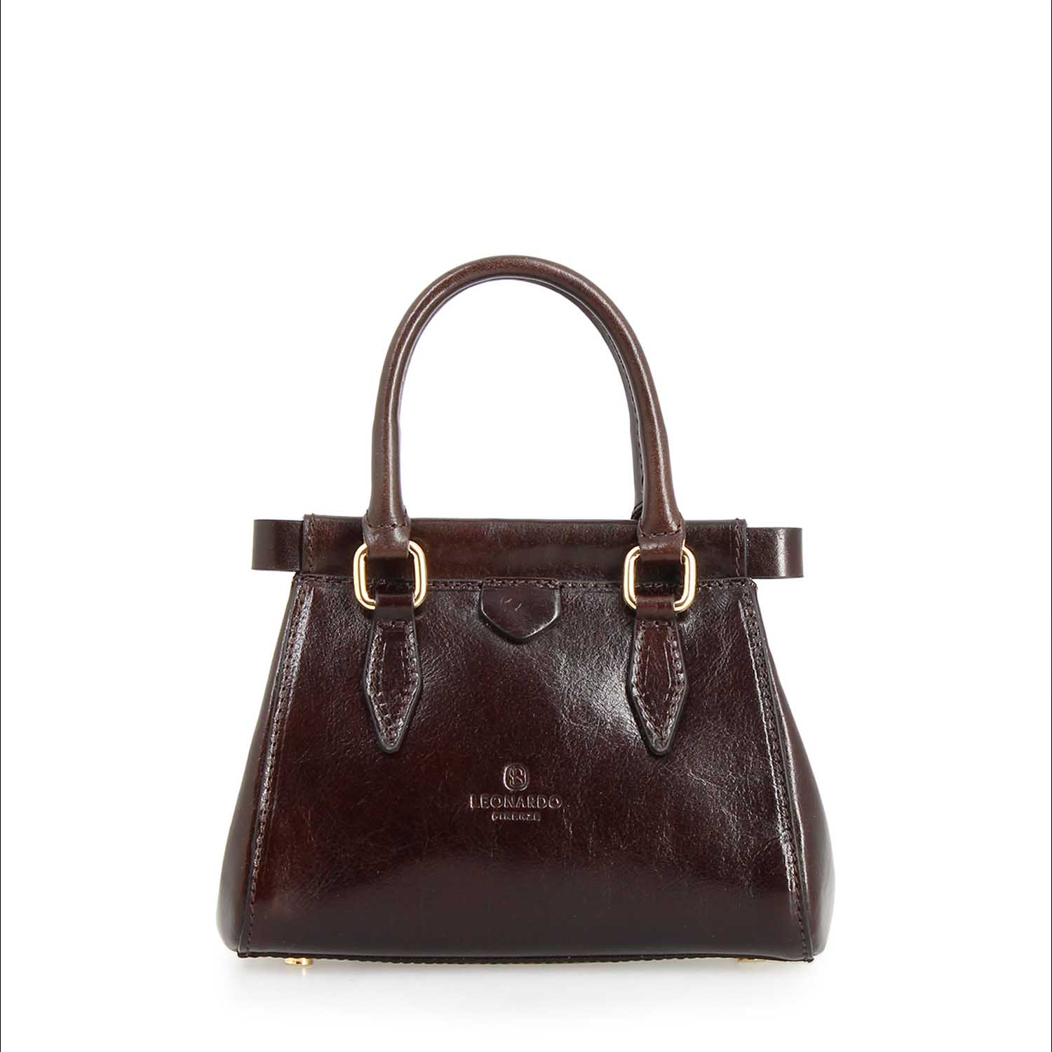 Leonardo Fiorenza borsa donna pelle marrone scuro