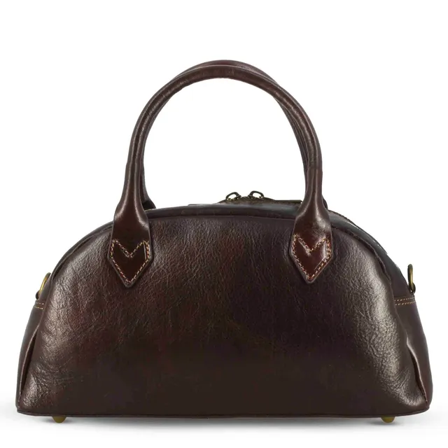 Leonardo Shoes Tulia bauletto borsa pelle marrone scuro