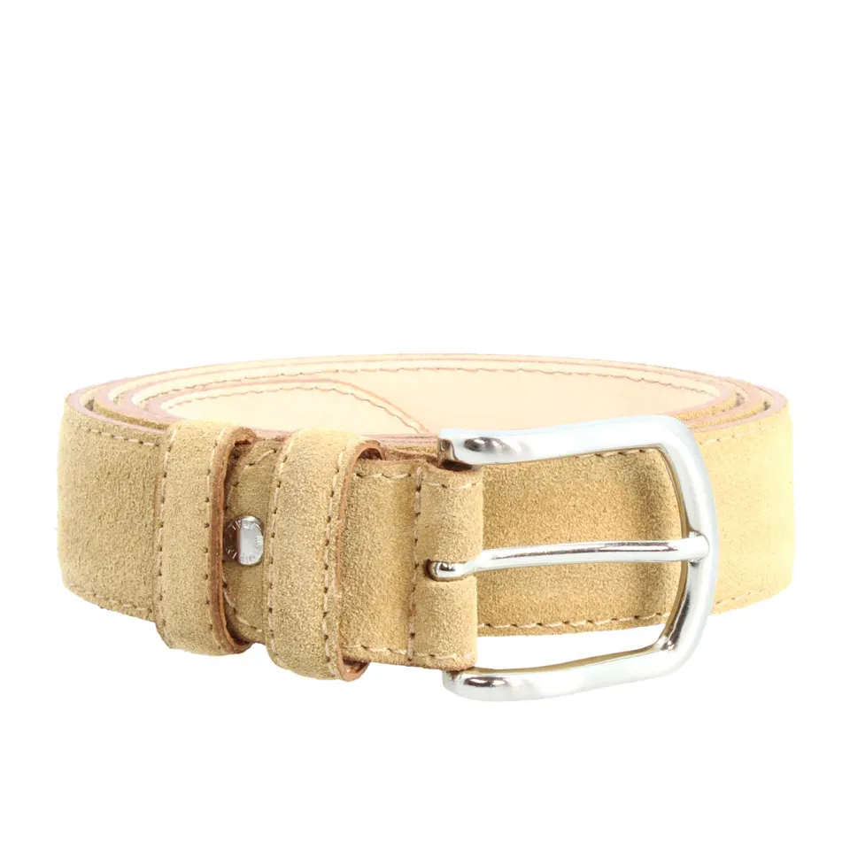 Leonardo Shoes cintura uomo pelle scamosciata beige