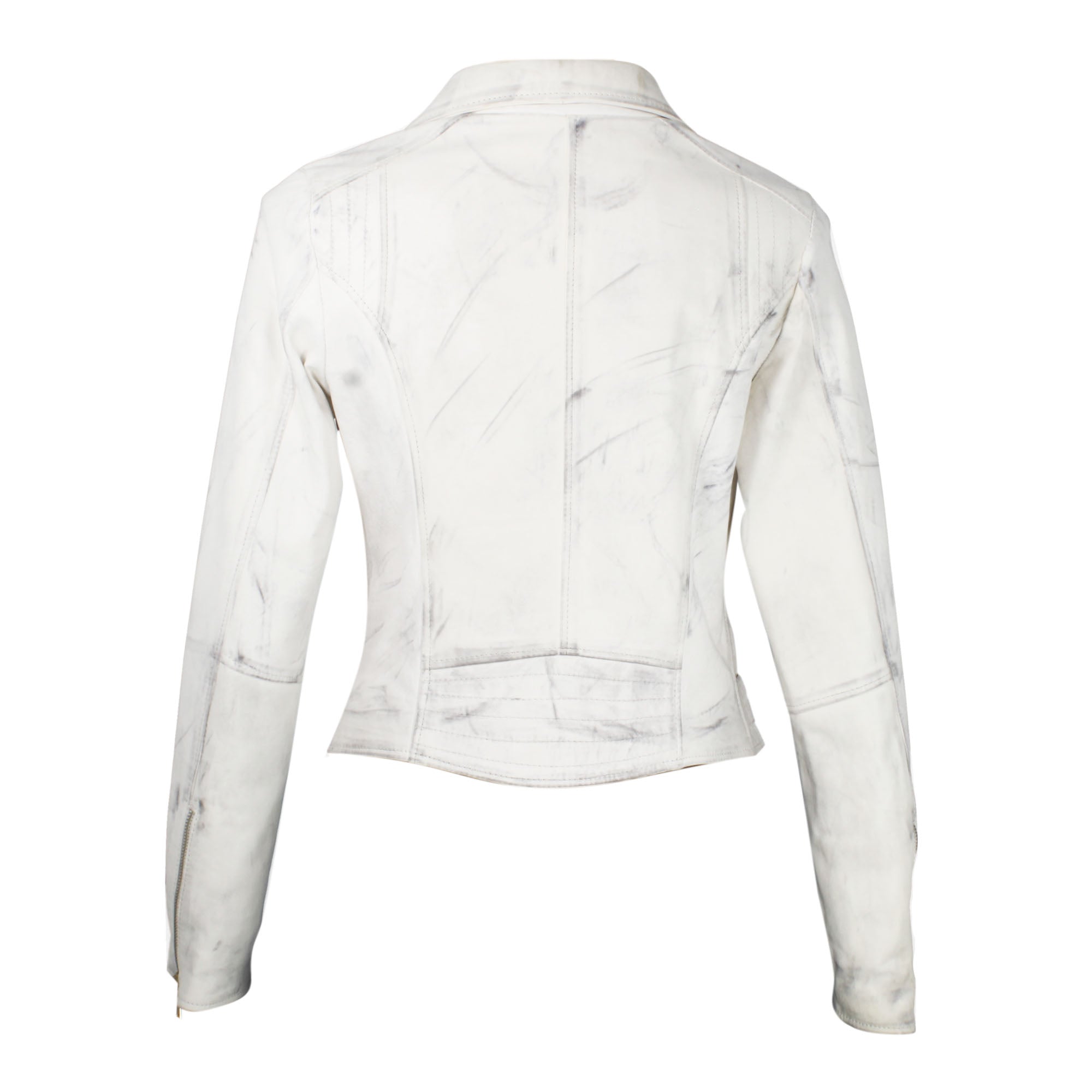 Leonardo Shoes BF-20 giacca pelle donna bianco maculato