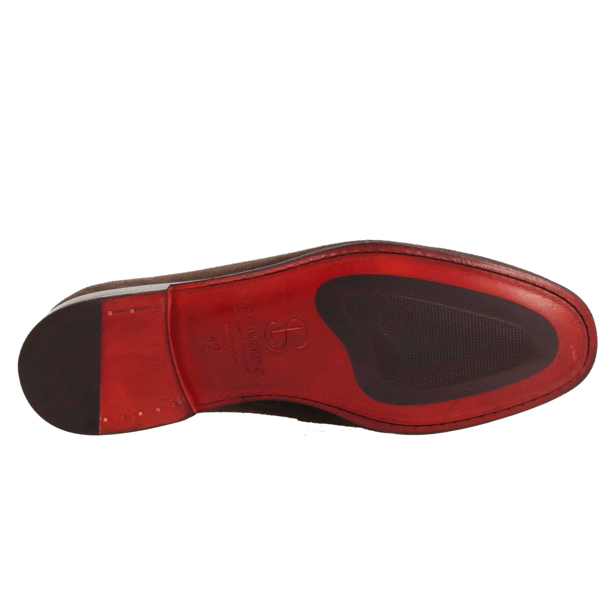 Leonardo Shoes Palatino C Mocassino Camoscio Marrone