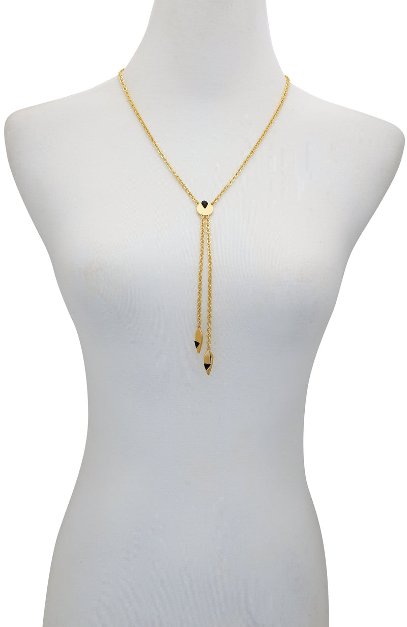 Vince Camuto collana pendente oro goccia nera giorno