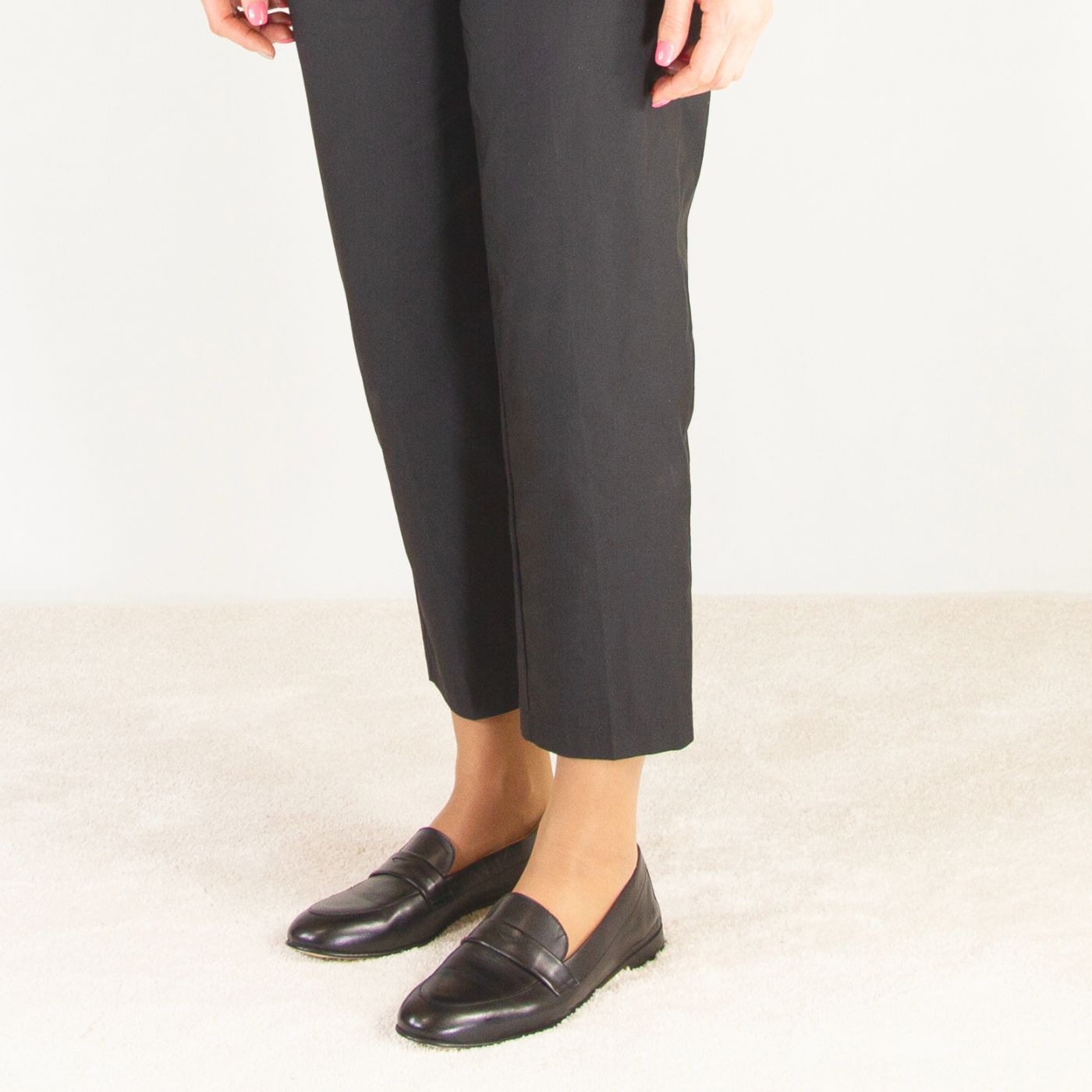 Leonardo Shoes Mocassini Donna nero classico pelle suola cuoio