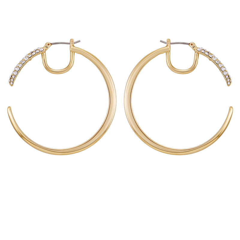 Vince Camuto Orecchini Cerchio Pavé Cristallo Oro 45mm