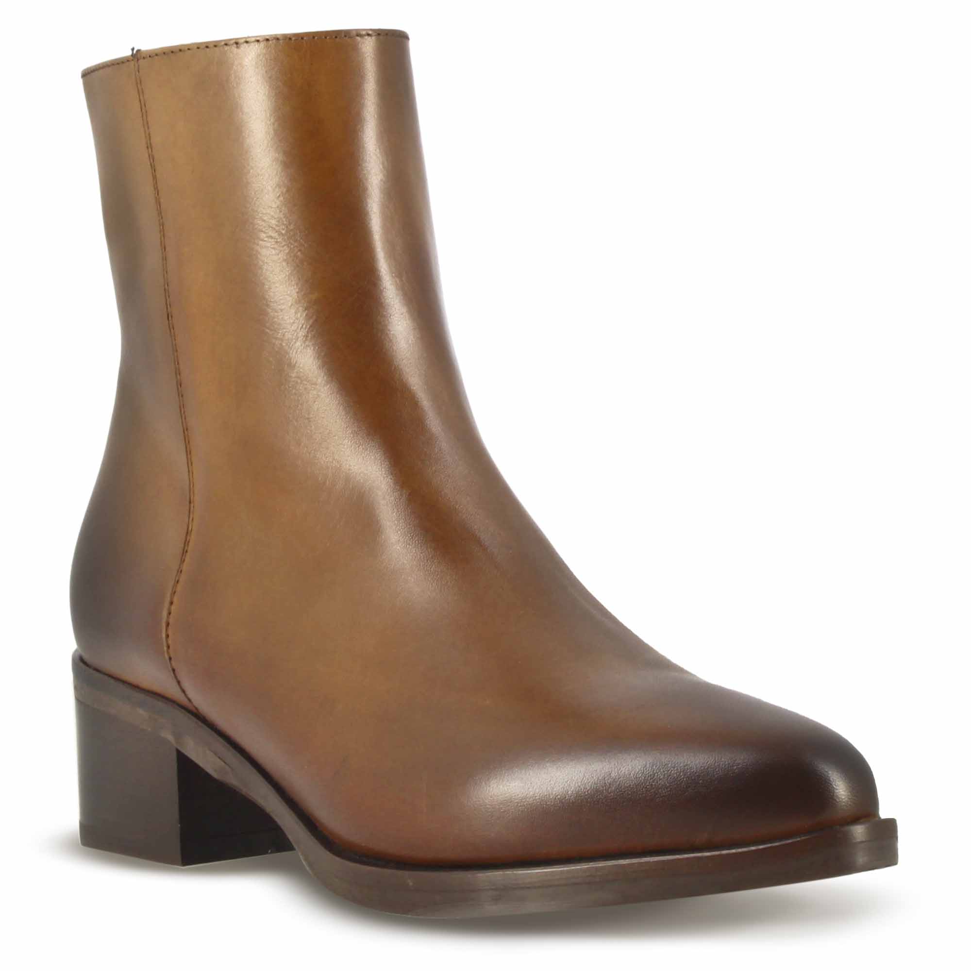 Leonardo Shoes Stivaletti Donna Pelle Marrone Punta