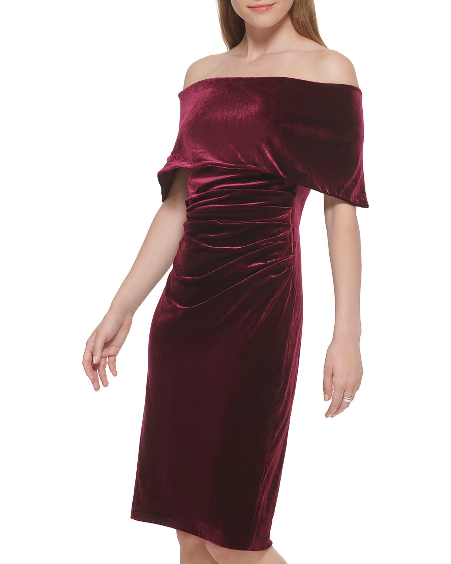 Vince Camuto Abito Midi Spalle Scoperte Velluto
