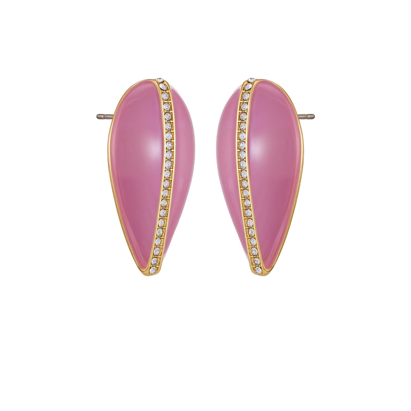 Vince Camuto Orecchini Goccia Oro Smalto Rosa Pietre