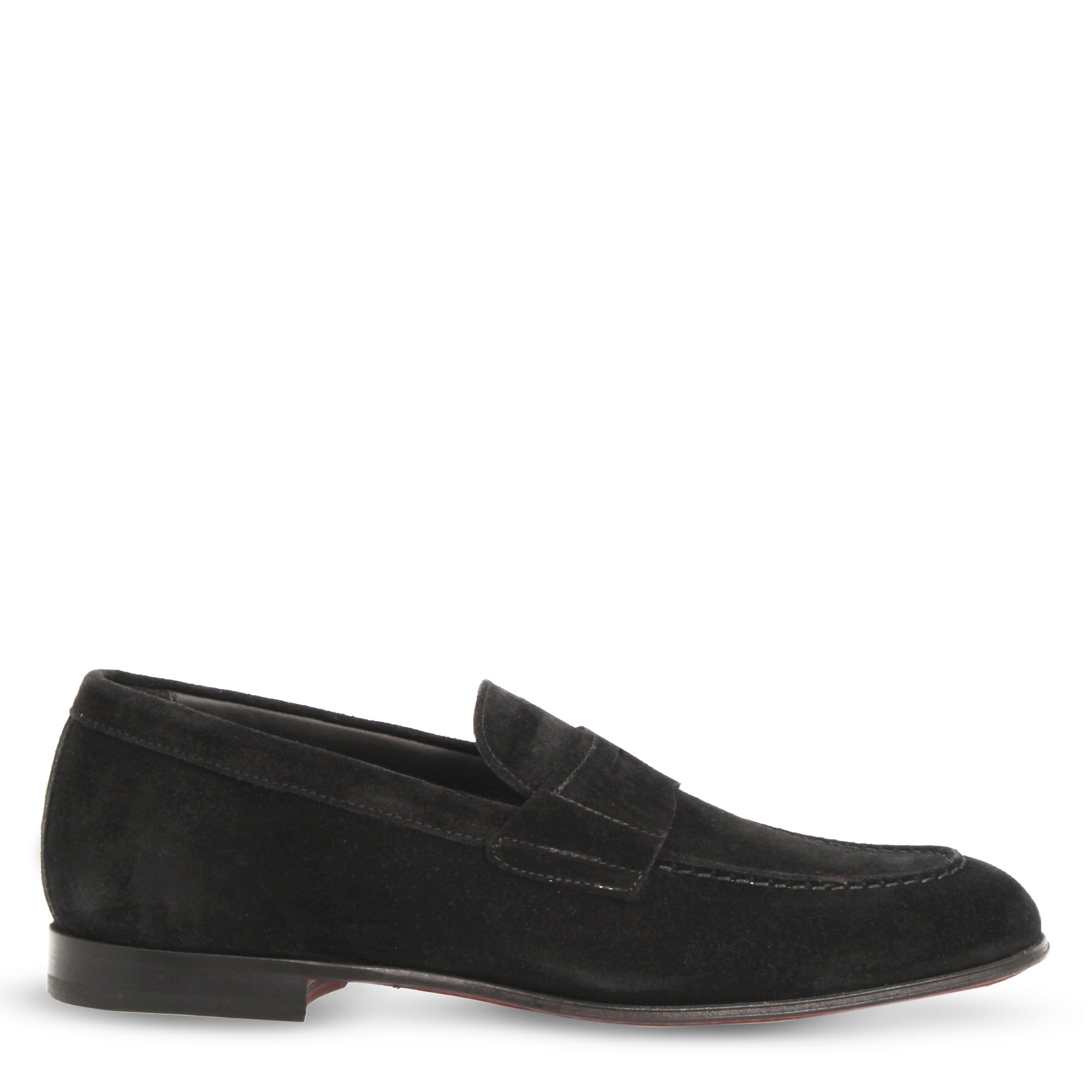 Leonardo Shoes Navona C mocassini uomo nero scamosciato