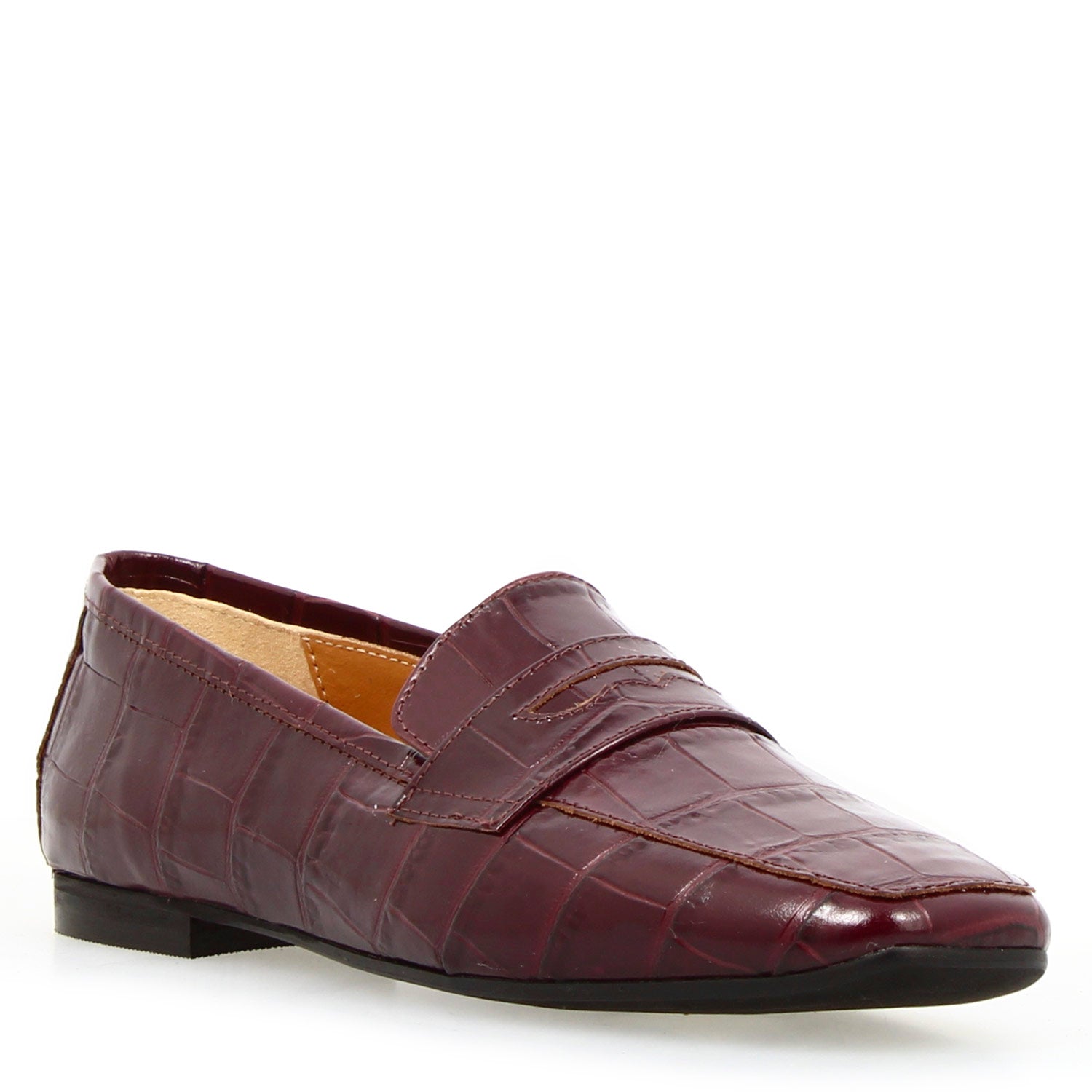 Leonardo Artemide22 mocassino pelle bordeaux stampa cocco