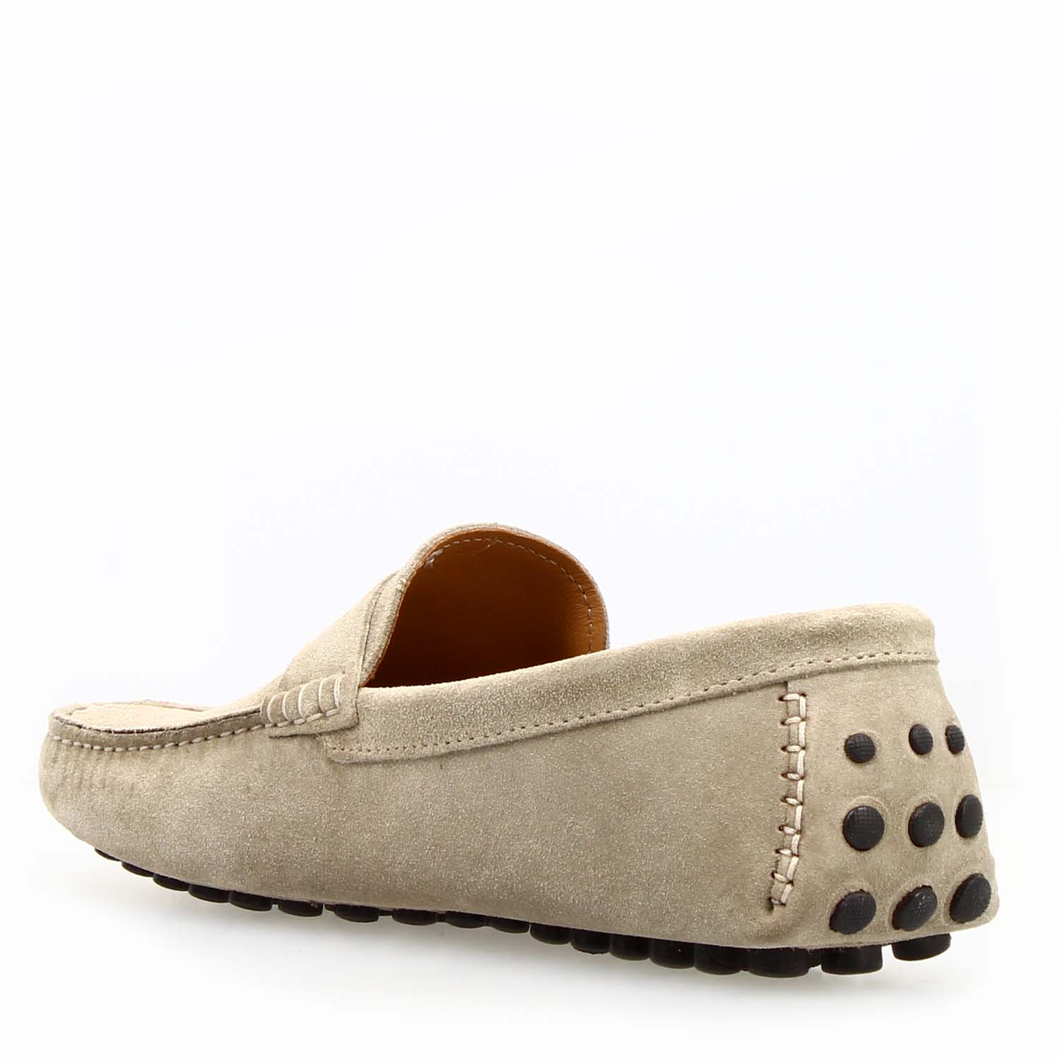 Leonardo Shoes Garda mocassini uomo camoscio beige