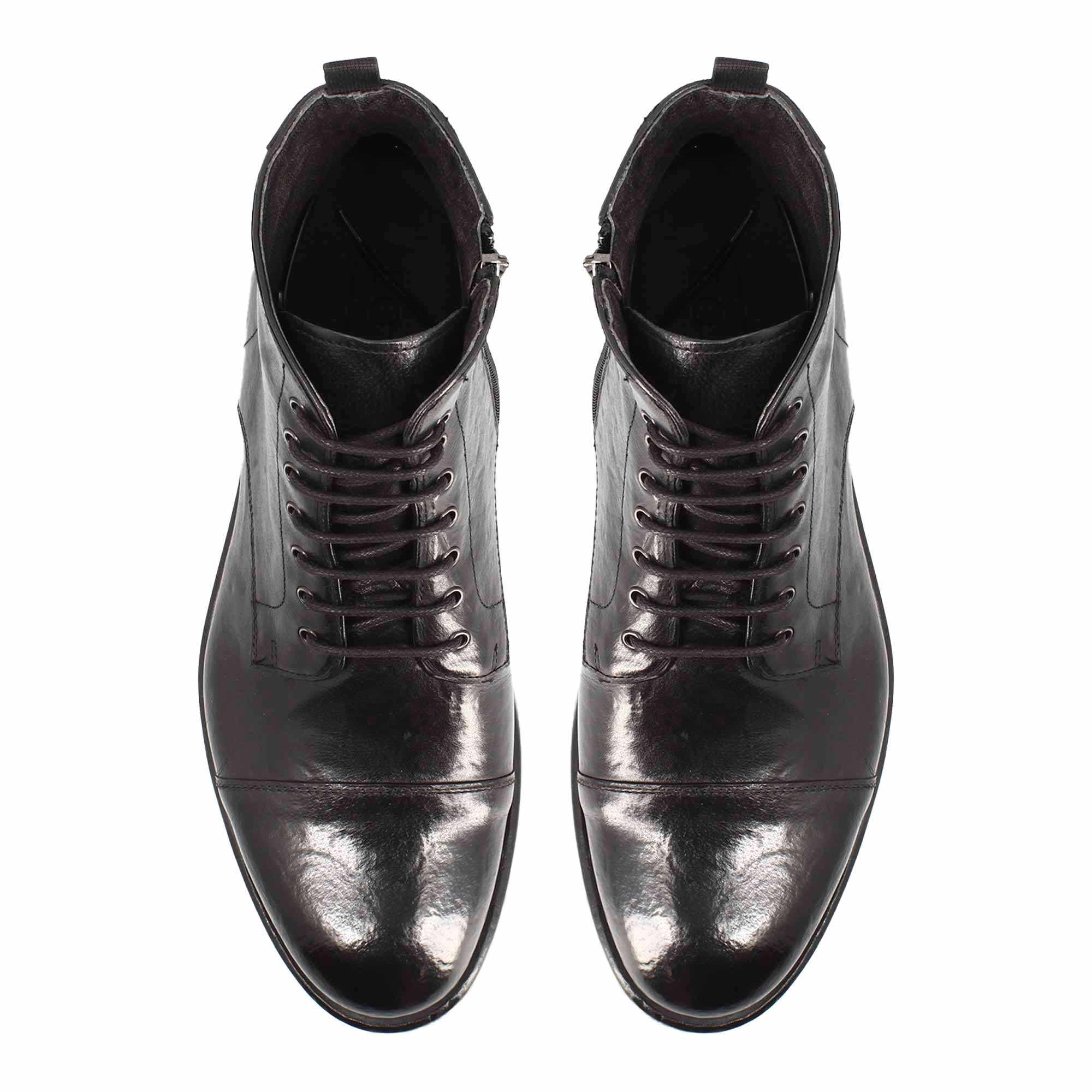 Leonardo Shoes Cesare stivaletto uomo pelle nero
