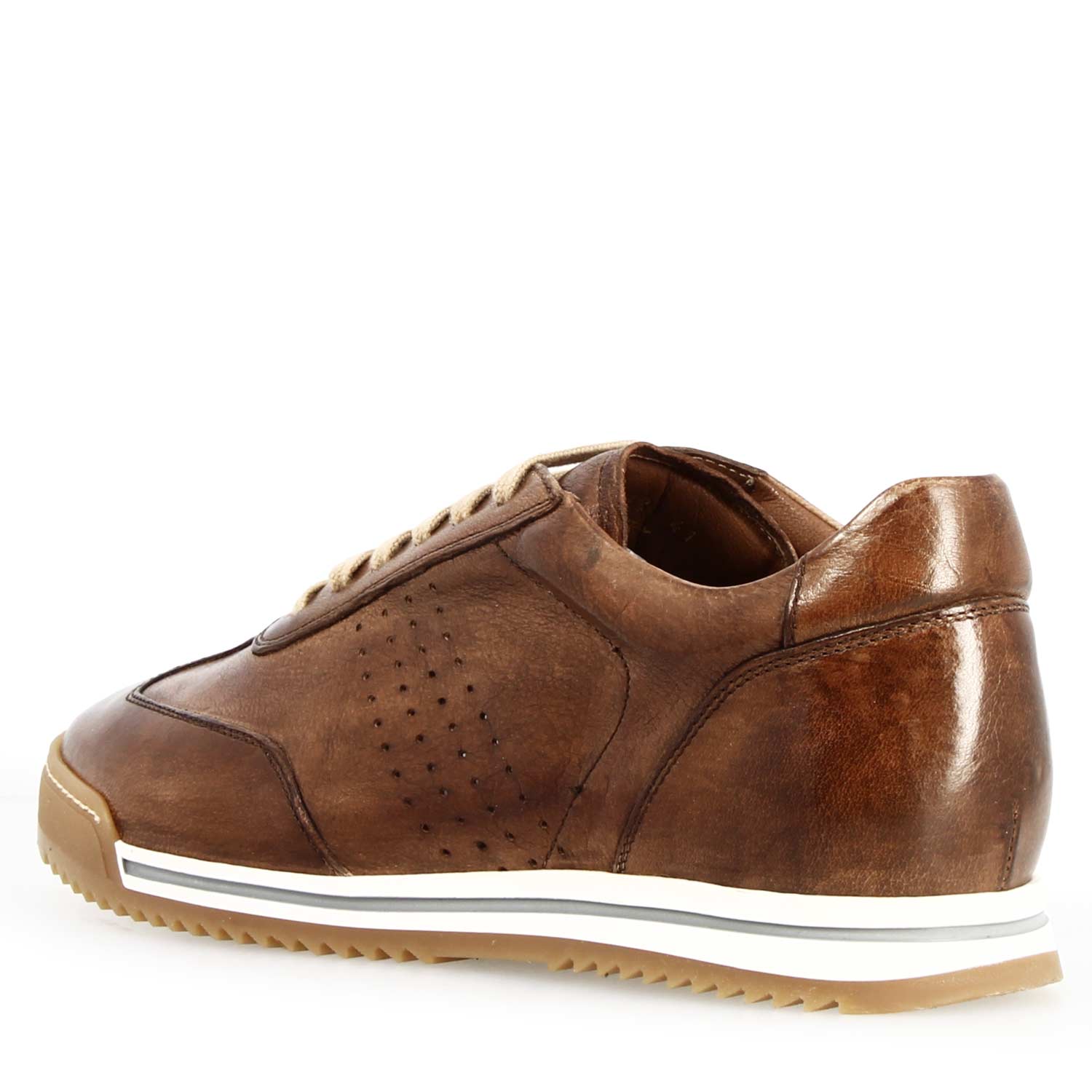 Leonardo Shoes Barberino sneakers uomo marrone pelle