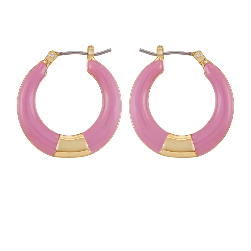 Vince Camuto Orecchini a cerchio oro smalto rosa