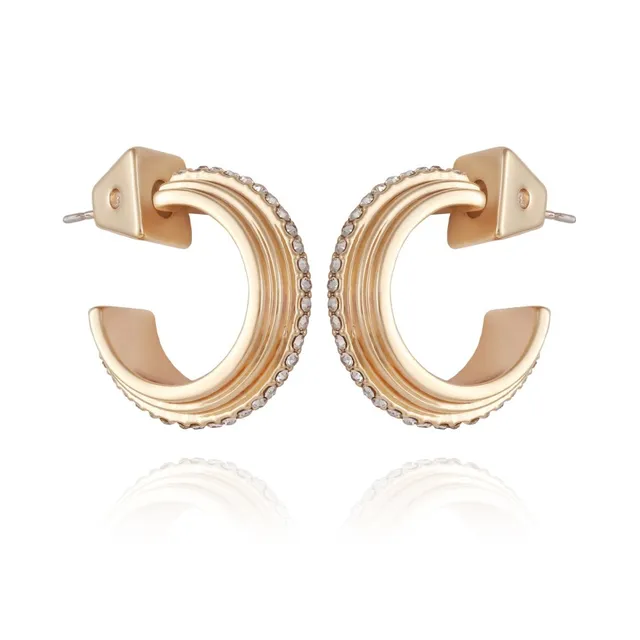 Vince Camuto Orecchino Cerchio Donna Oro 14kt Cristalli