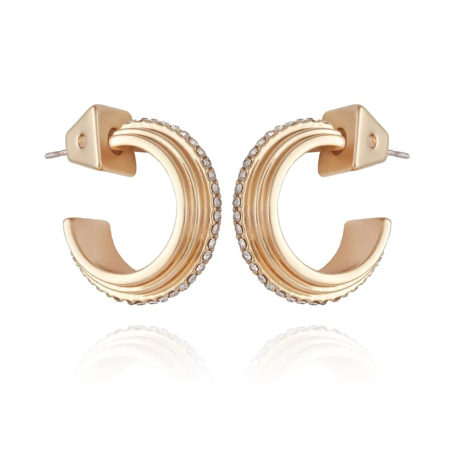 Vince Camuto Orecchino Cerchio Donna Oro 14kt Cristalli