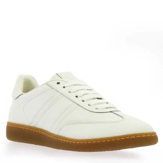 Leonardo Shoes Bizantina Sneakers Donna Bianco Pelle Lacci