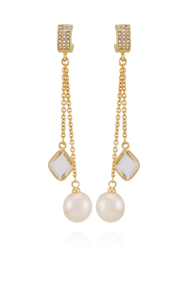 Vince Camuto orecchini oro perla cristallo goccia