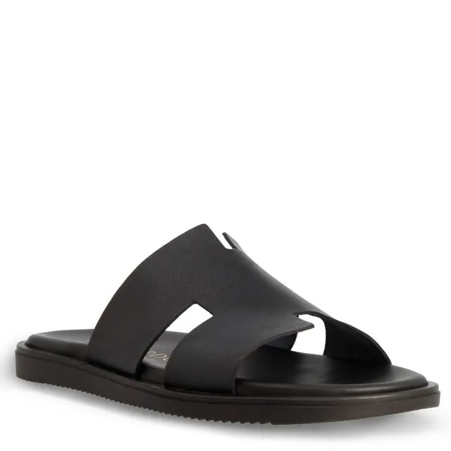 Leonardo Shoes H sandali uomo pelle stampata nero