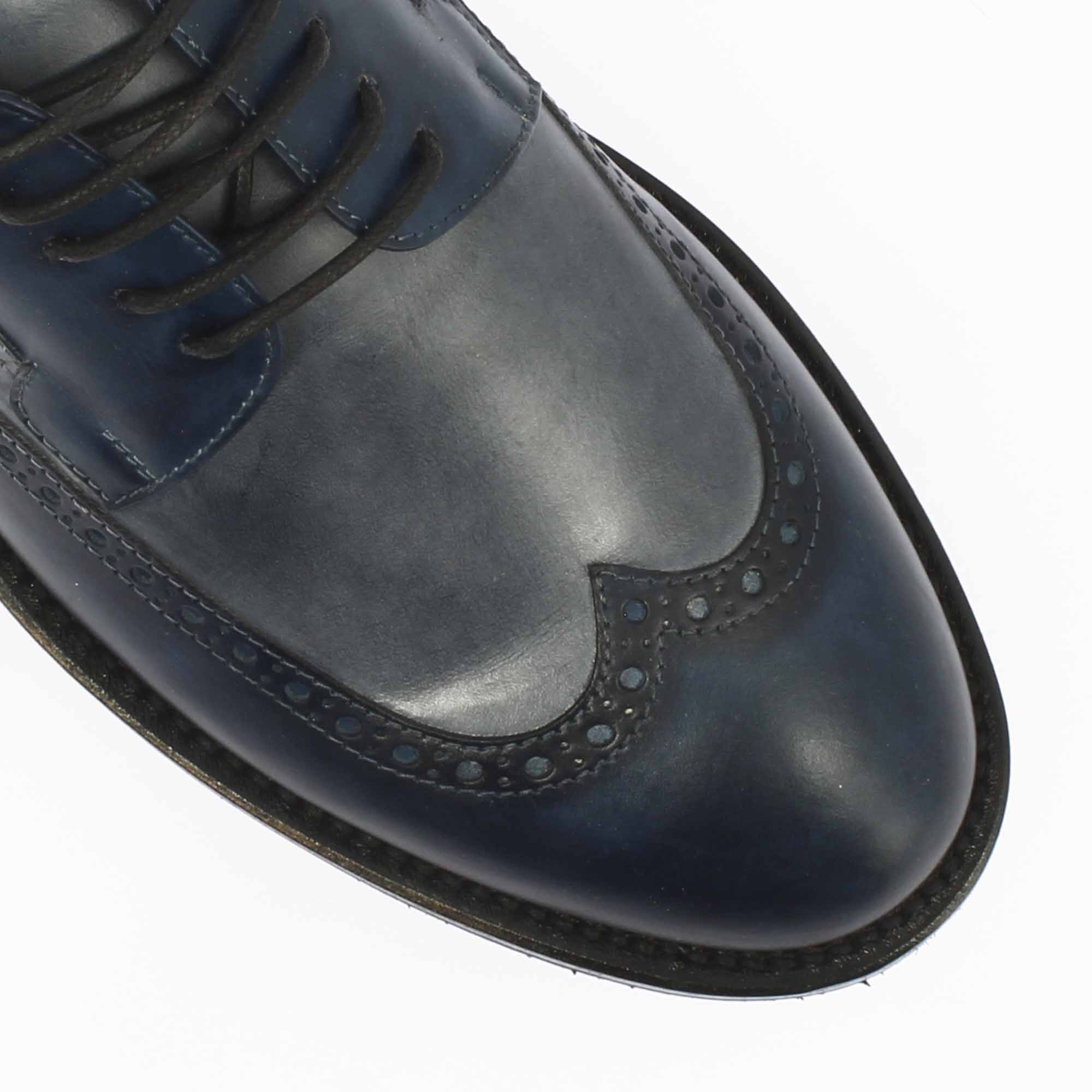 Leonardo Shoes Golf Scarpe da Golf Blu Pieno Fiore