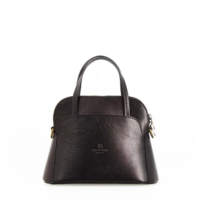 Leonardo Shoes Borse Donna Livia Tracolla Pelle Nera Cupola