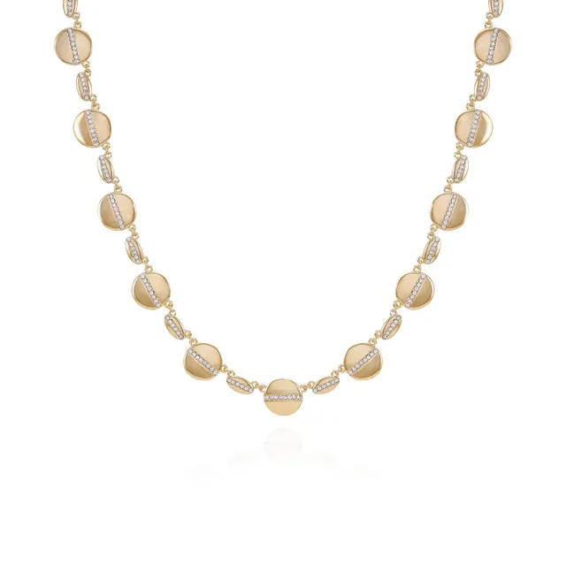 Vince Camuto collana multi-moneta pavé oro con ciondoli