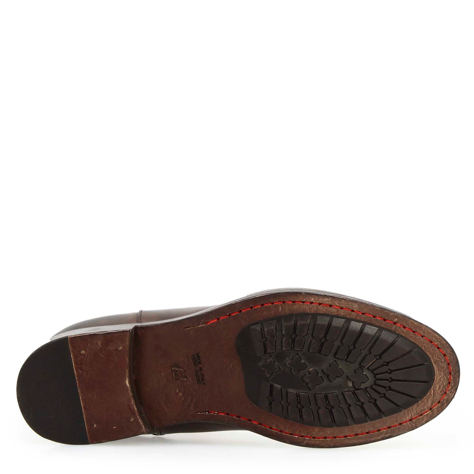 Leonardo Shoes Diver stivaletti uomo pelle testa di moro