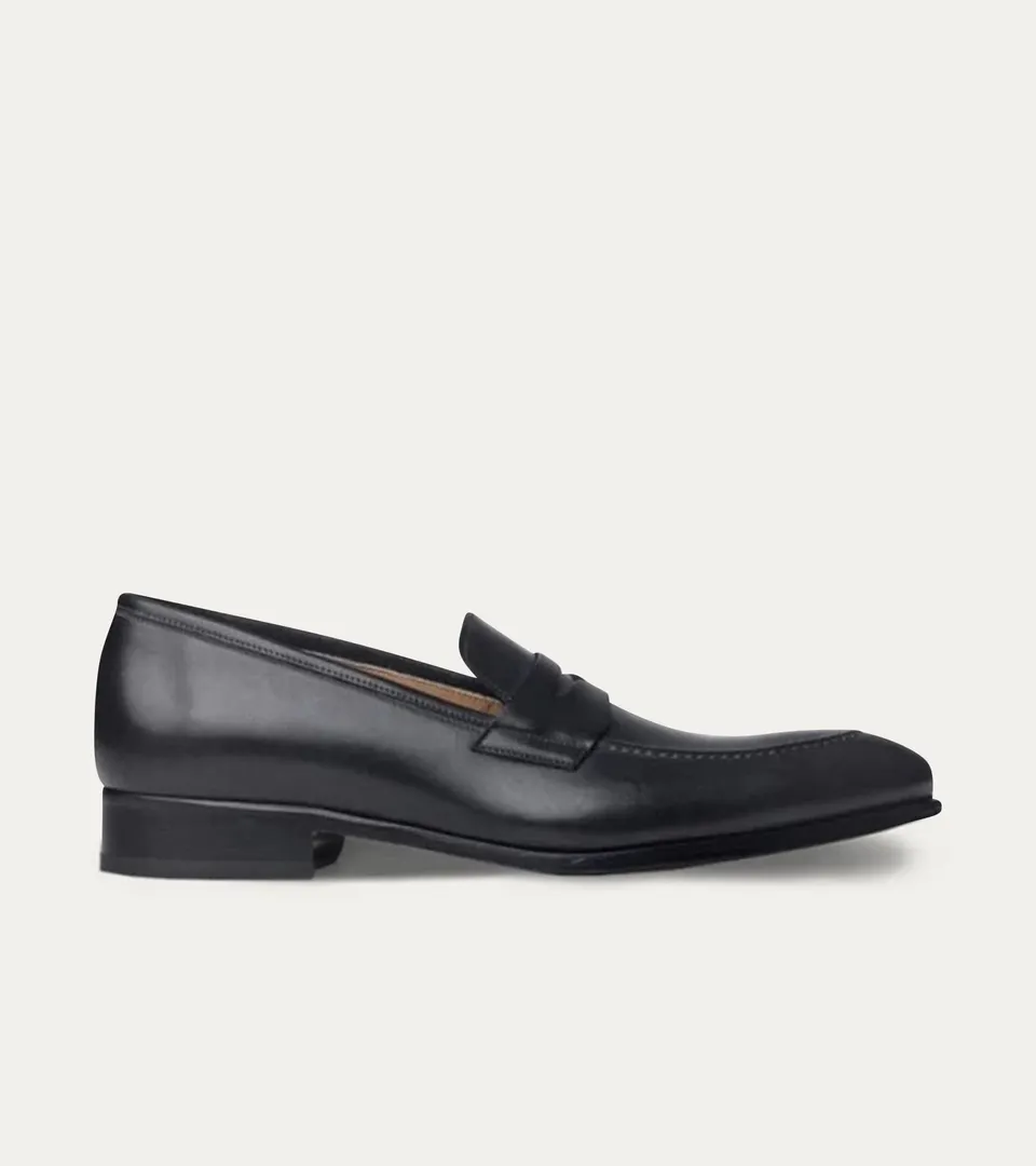 Ace Marks Greg Penny Loafer mocassini uomo neri pelle