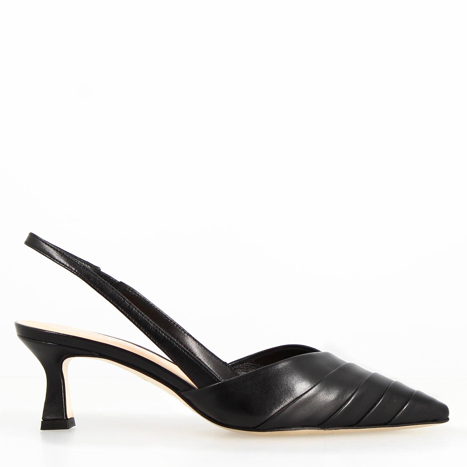 Leonardo Shoes Apollina Sandalo Slingback Nero Pelle