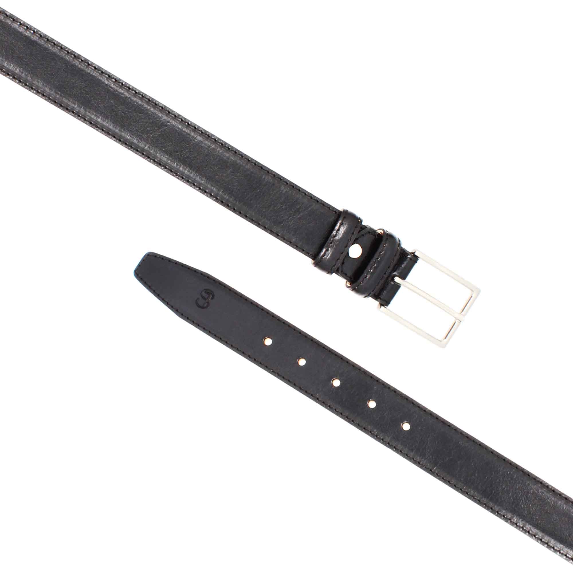Leonardo Shoes Accessori Uomo cintura uomo nero pelle pieno fiore