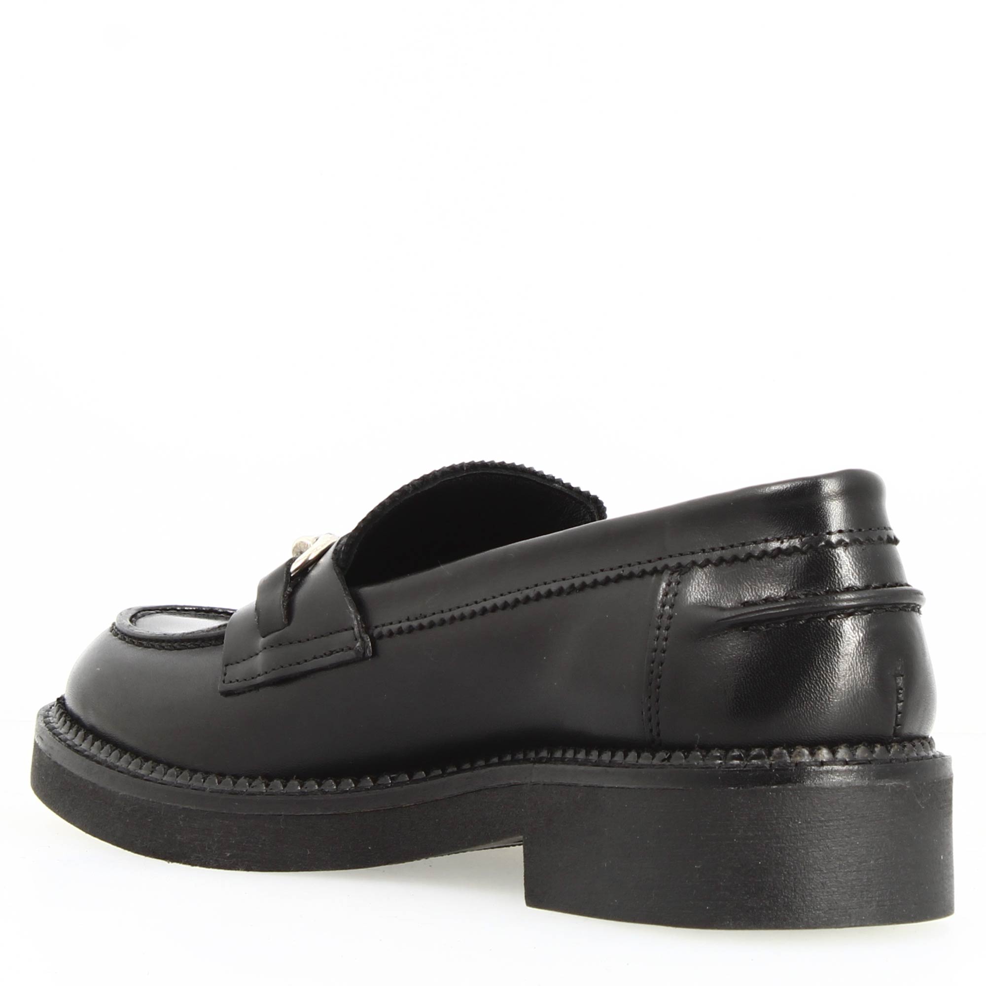 Leonardo Shoes Domitilla23 Mocassini Donna Pelle Nero
