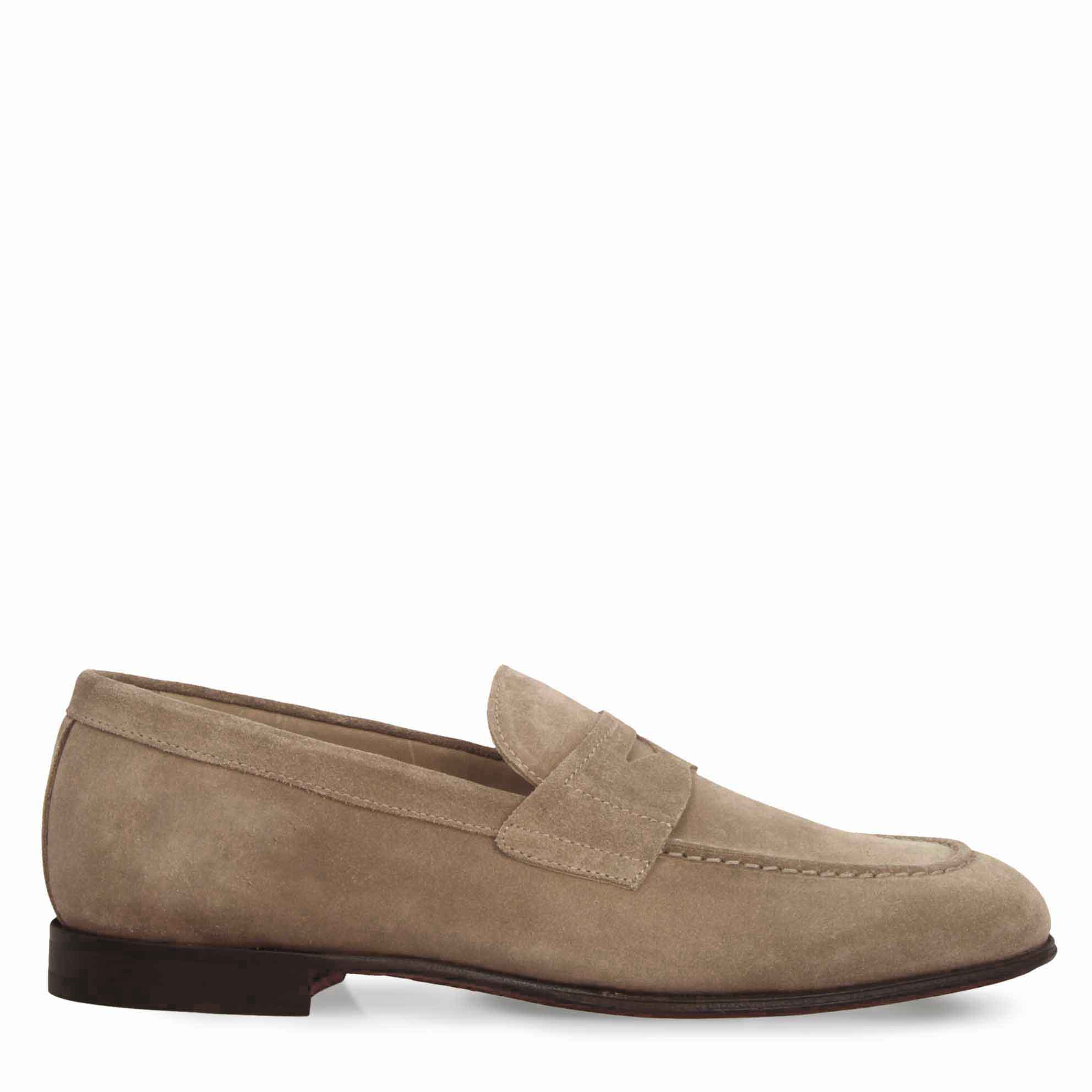 Leonardo Shoes Mocassini Uomo Navona Grigio Scamosciati