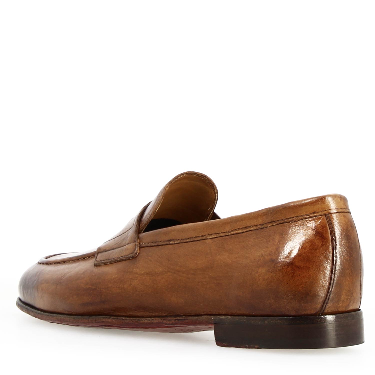 Leonardo Shoes Navona Buf Marrone Mocassino Uomo Pelle