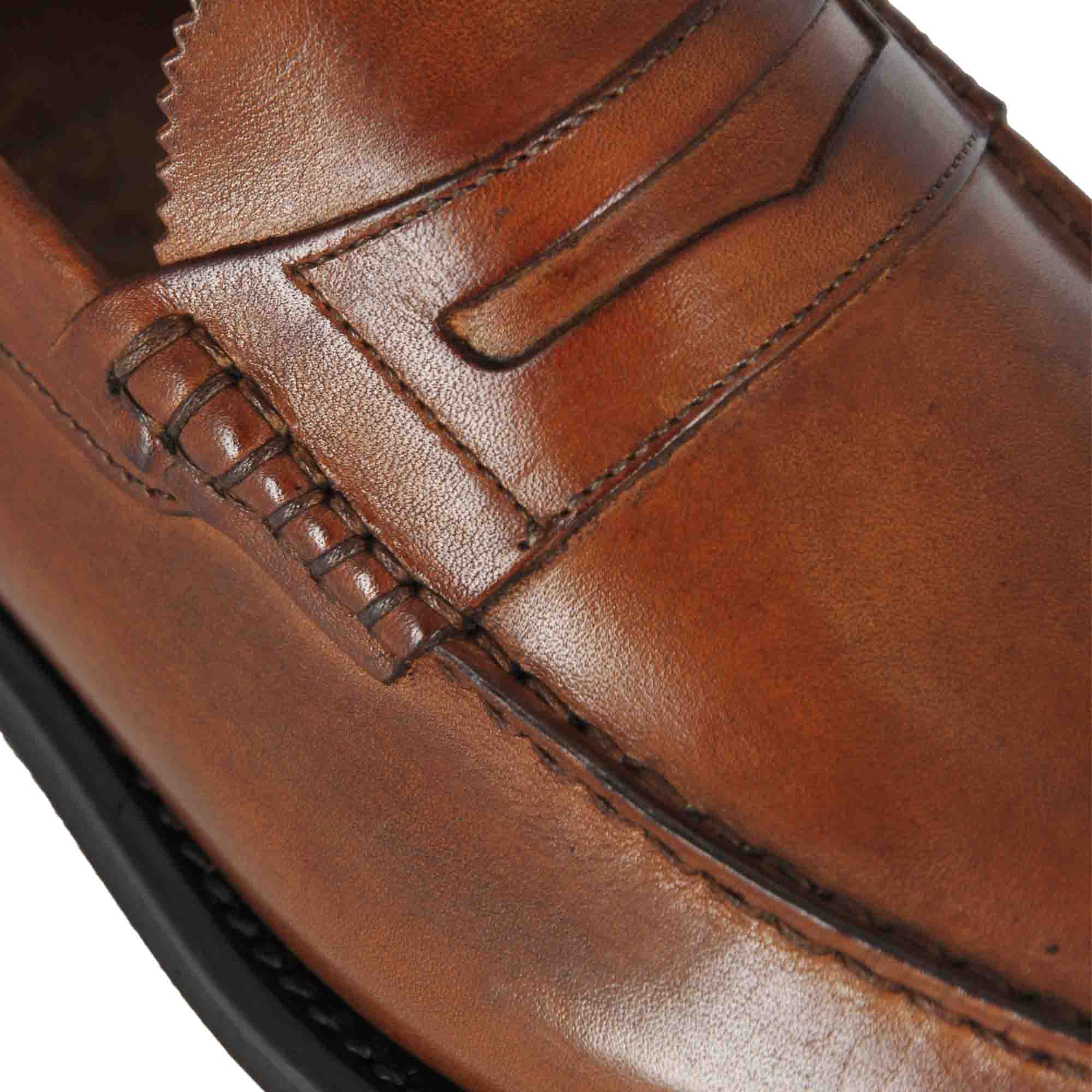 Leonardo Shoes Mocassini Uomo college pelle marrone
