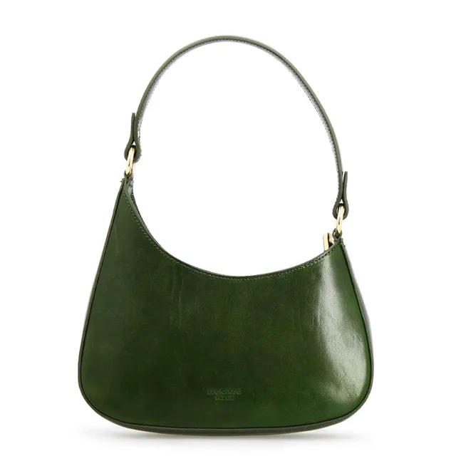 Leonardo Shoes Isotta M Borsa Mezzaluna Verde
