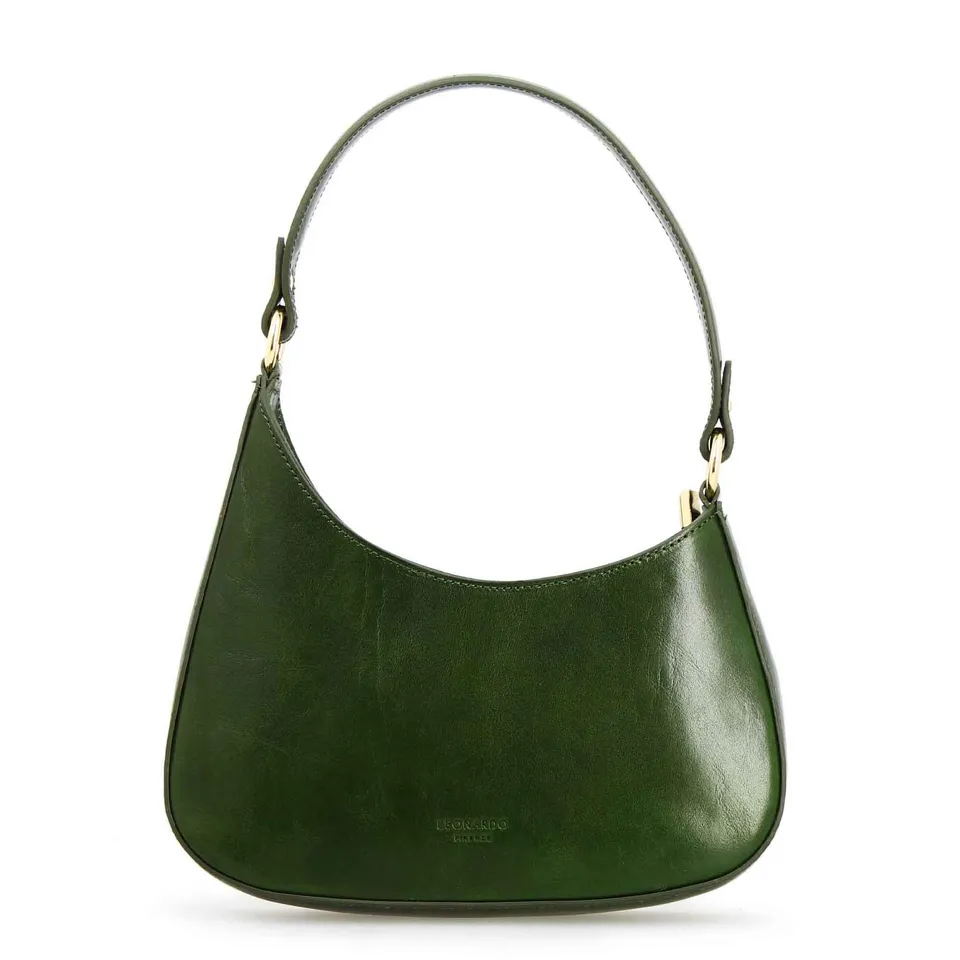 Leonardo Shoes Isotta M Borsa Mezzaluna Verde