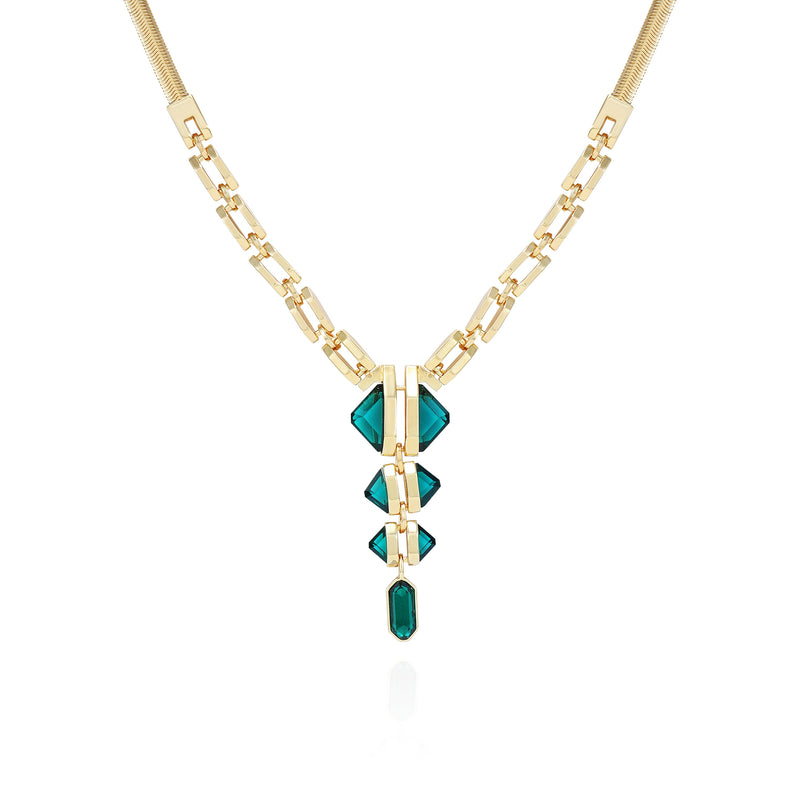 Vince Camuto collana pendente goccia zirconi blu oro