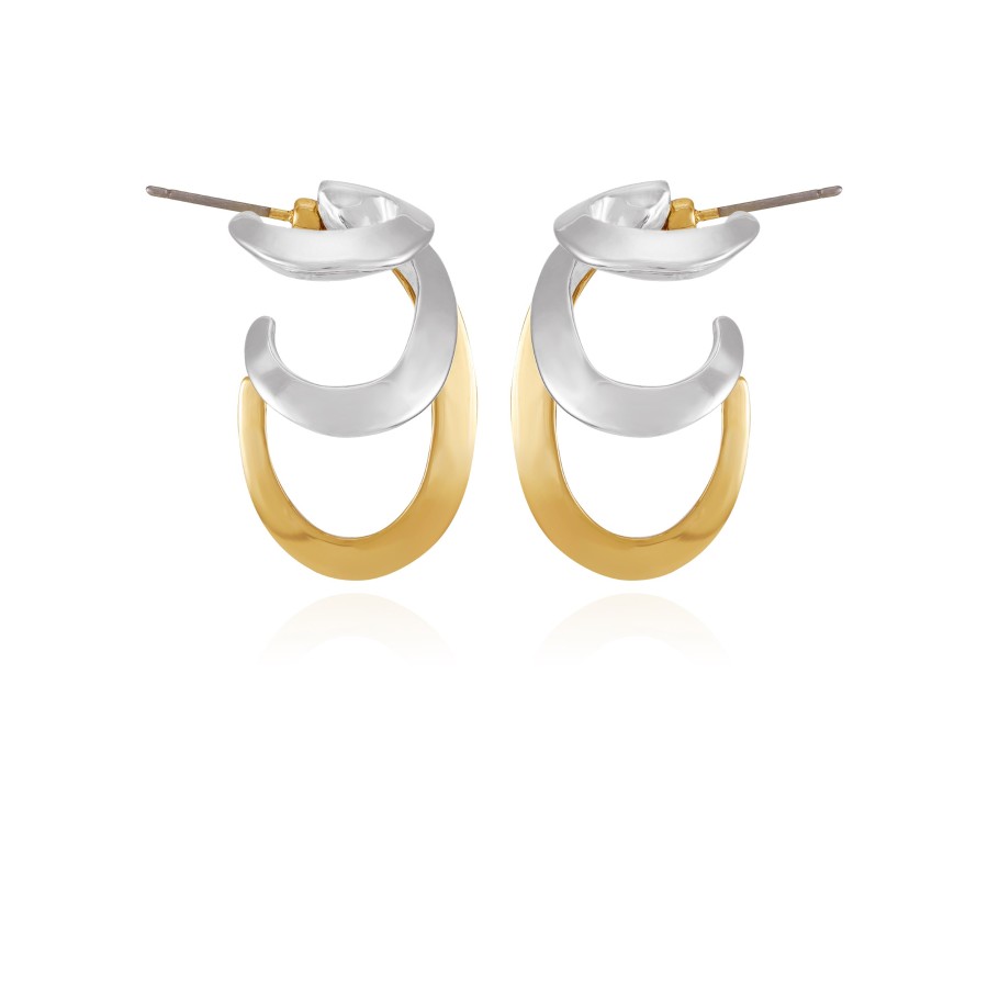 Vince Camuto Earrings Orecchini cerchio foglie bicolore