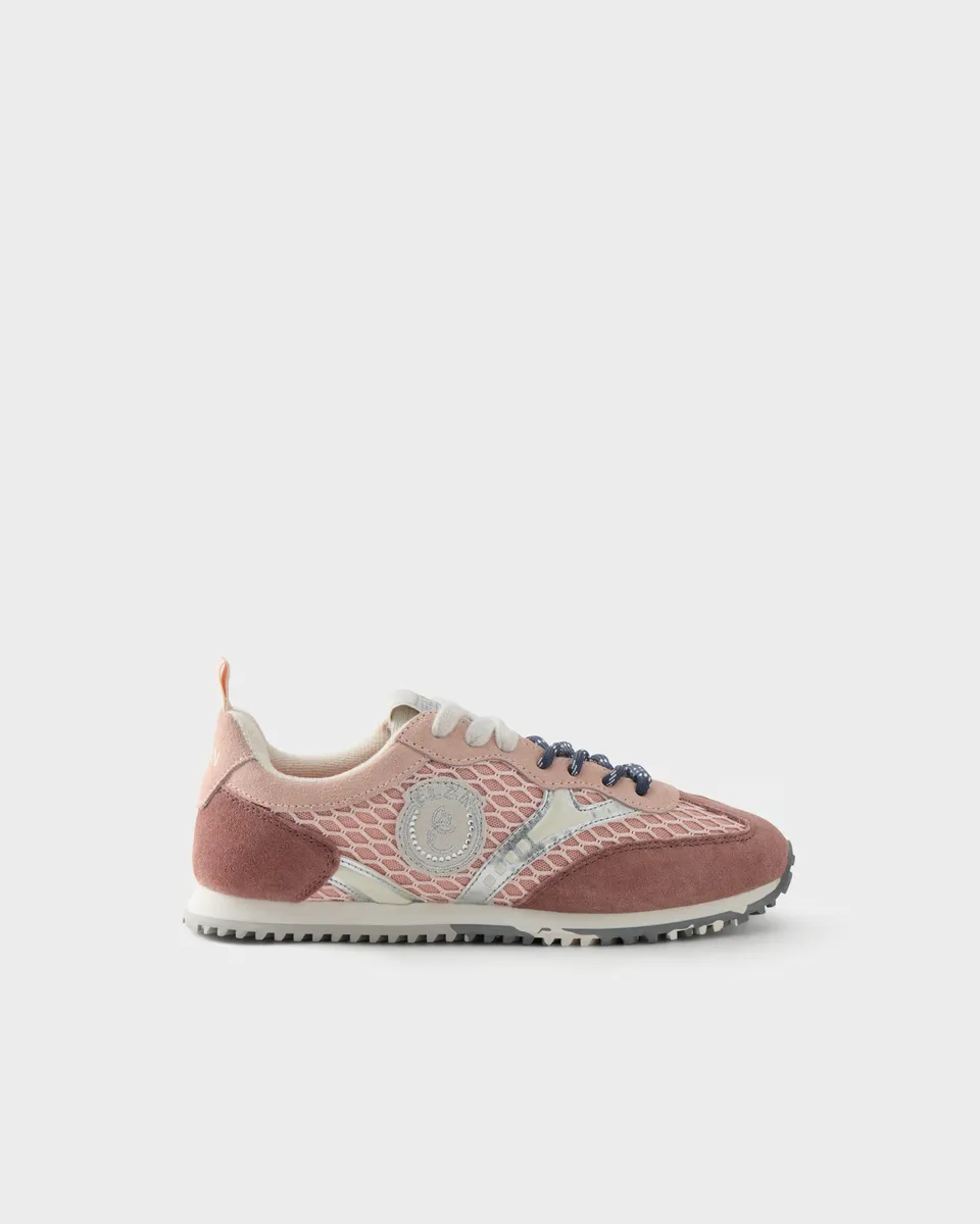 Elvio Zanon Sneakers Running in Suede e Rete Traforata