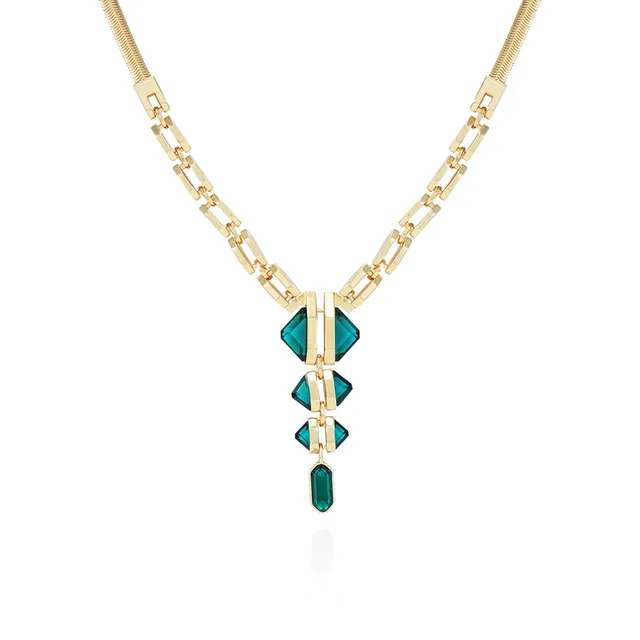 Vince Camuto collana pendente goccia zirconi blu oro