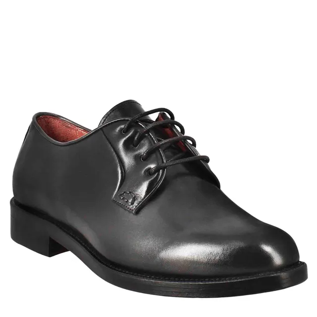 Leonardo Shoes Scarpe Stringate Donna derby pelle nero cuoio